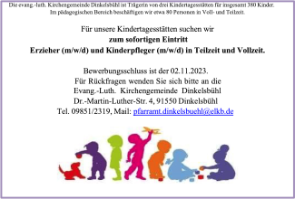 Kindertagesstätte zum 02.11.2023